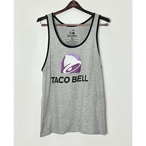 Taco Bell Tank Top Men's Medium Gray‎ Novelty Fast Good Humor Restaurant Logo
